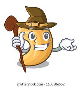 Witch cashew nuts hot baked on table cartoon