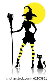 witch with cat