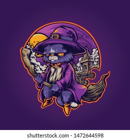 the witch cat in halloween 