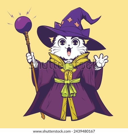 Witch cat happines and smile