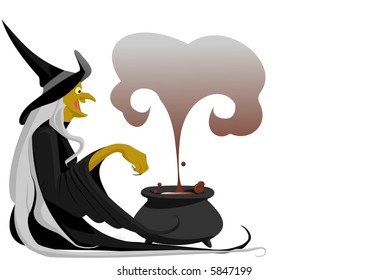 Witch with cauldron