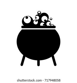 Witch cauldron black icon. Decoration, design element for decoration of congratulatory products for Halloween.