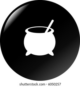 witch cauldron button