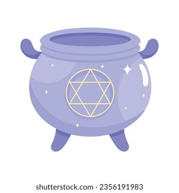 witch cauldron design vector isolated