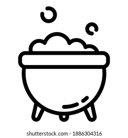 Witch Cauldron Flat Icon Isolated On White Background