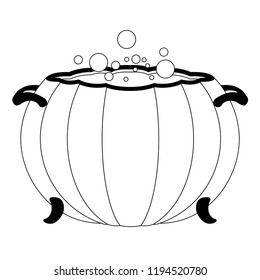 Witch cauldron with a halloween pumpkin shape. Vector illustration design