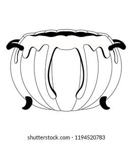 Witch cauldron with a halloween pumpkin shape. Vector illustration design