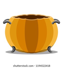 Witch cauldron with a halloween pumpkin shape. Vector illustration design