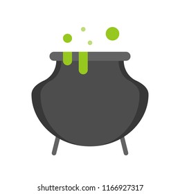 witch cauldron, Halloween related icon, flat design