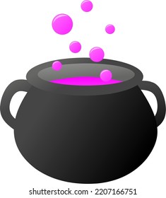 Witch cauldron Halloween vector illustration. Witch cauldron isolated for logo, icon,sign, symbol, design, Halloween or decoration.