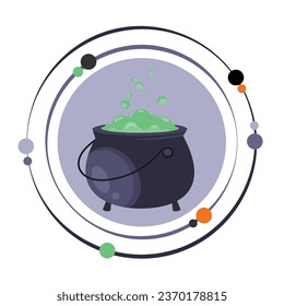 Witch cauldron halloween vector illustration graphic icon symbol