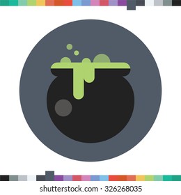Witch cauldron icon. Halloween icon.