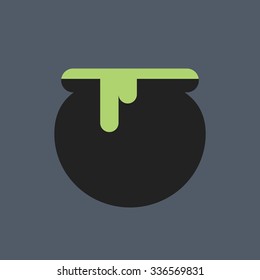 Witch cauldron icon. Halloween icon.