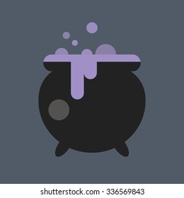 Witch cauldron icon. Halloween icon.