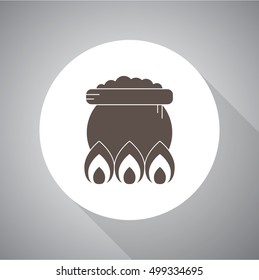 Witch cauldron icon. Halloween vector icon.