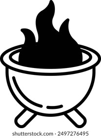 A Witch cauldron icon in line style