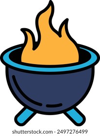 A Witch cauldron icon in line style