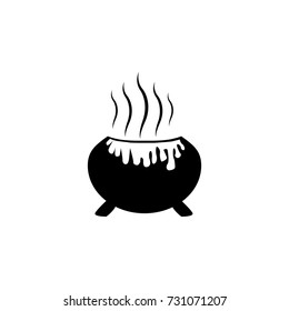 witch cauldron icon on white background