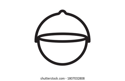 Witch cauldron icon, simple style vector illustration.