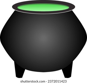 Witch cauldron icon vector for happy Halloween event. Cauldron spell icon that can be used as symbol, sign or decoration. Caldron icon graphic resource for Halloween theme vector design