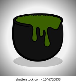 Witch cauldron image. Spooky halloween - Vector illustration