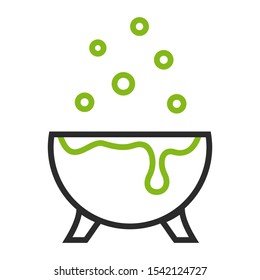 Witch cauldron line icon, vector illustration