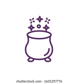 witch cauldron magic sorcery icon vector illustration design