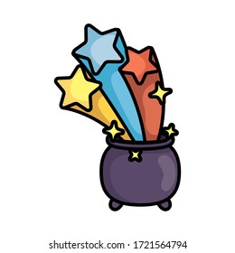 witch cauldron magic sorcery icon vector illustration design