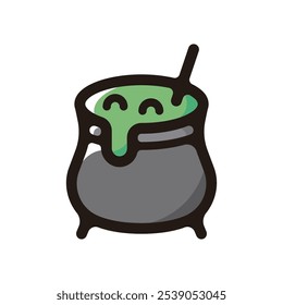 Witch cauldron outline icon for graphic design, apps and websites