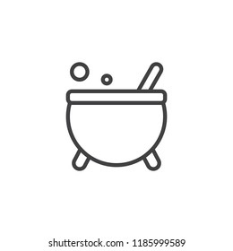 Witch cauldron outline icon. linear style sign for mobile concept and web design. Witch potion line vector icon. Symbol, logo illustration. Pixel perfect vector graphics