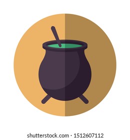 witch cauldron pot isolated icon vector illustration design