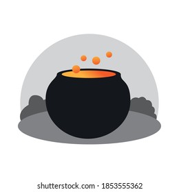 witch cauldron pot isolated icon vector illustration design