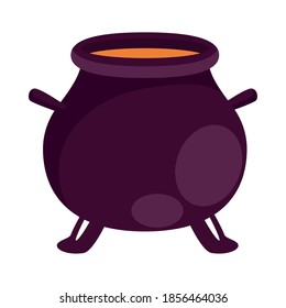 Witch Cauldron Pot Isolated Icon Vector Illustration Design