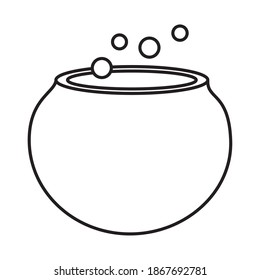 witch cauldron pot line style icon vector illustration design