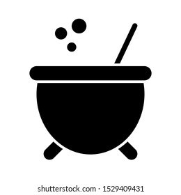Witch cauldron pot silhouette isolated on white background