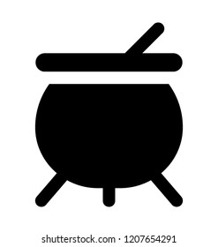 
Witch cauldron with potion, scary halloween icon concept 
