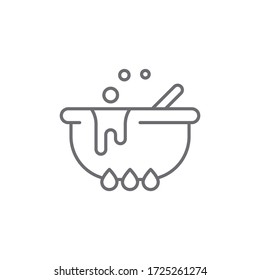 Witch cauldron potion vector icon symbol isolated on white background