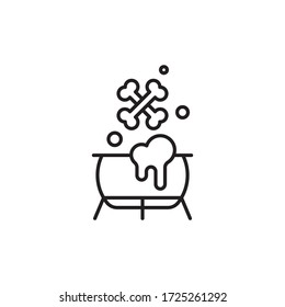 Witch cauldron potion vector icon symbol isolated on white background