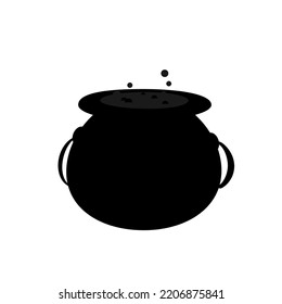 Witch Cauldron Silhouette On Isolated Background