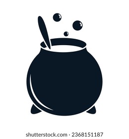 witch cauldron silhouette vector isolated