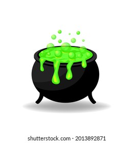 Witch cauldron vector illustration isolated on white background