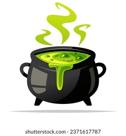 Witch cauldron vector isolated illustration