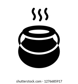 Witch cauldron vector, Magic related solid design editable stroke icon