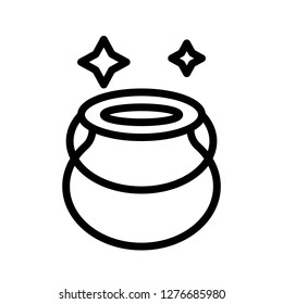 Witch cauldron vector, Magic related line design icon