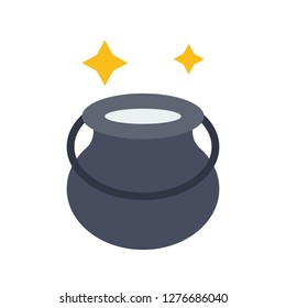 Witch cauldron vector, Magic related flat design icon