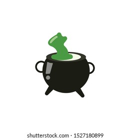 Witch cauldron violet color icon
