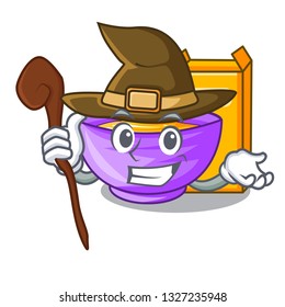 Witch cereal box in the shape mascot