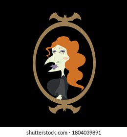 witch character illustration. halloween woman vector