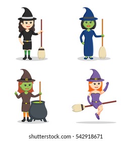 witch character set illustration design