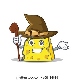 Witch cheese character cartoon style